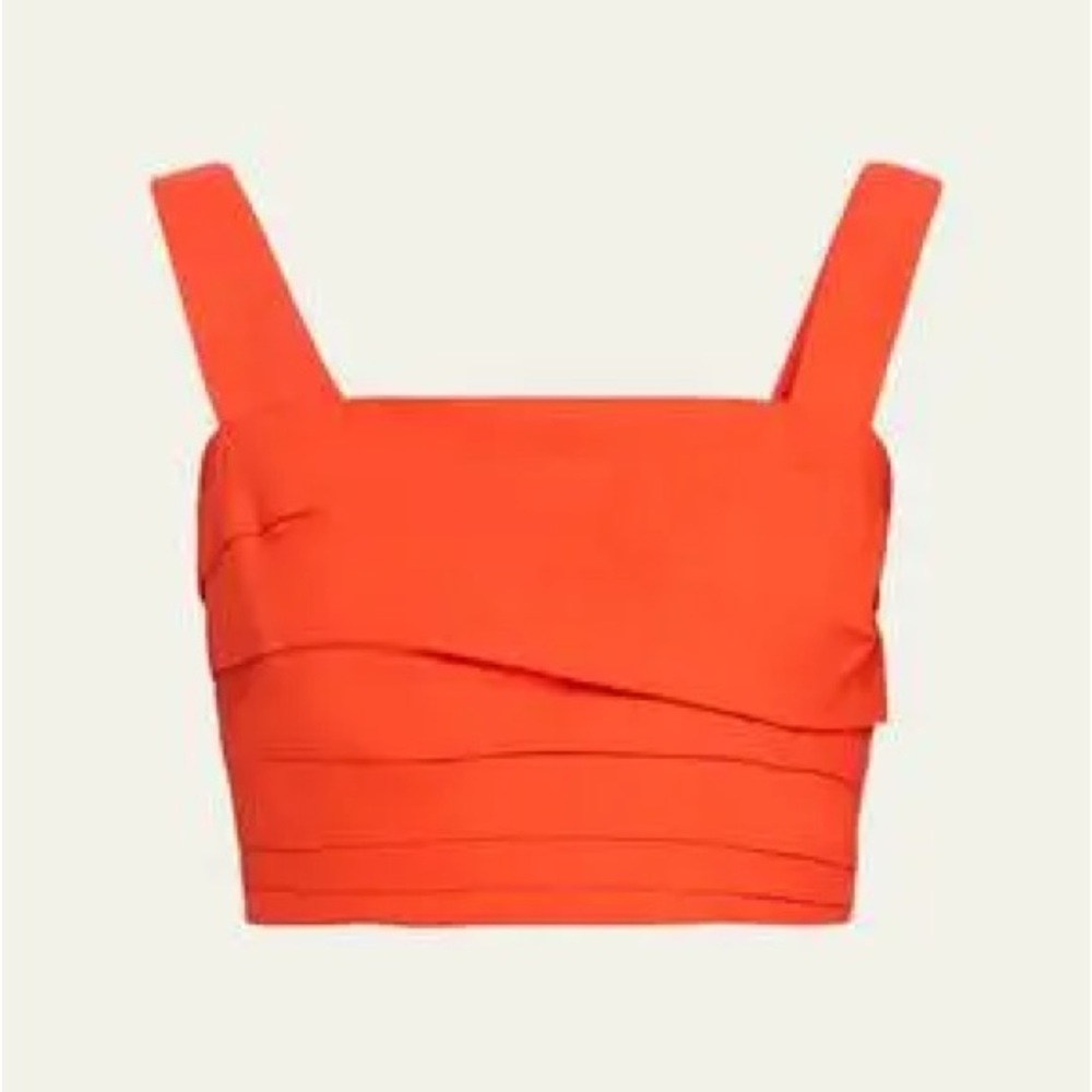 Figue Alta Tiered Crop Top in Sunset Red